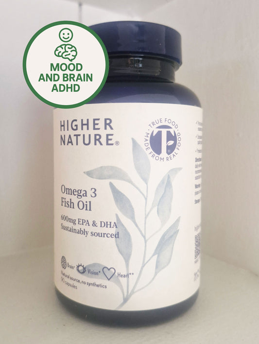 Omega 3 Fish Oil  - Brain Focus - Higher Nature – 600mg EPA + DHA | Sustainably Sourced