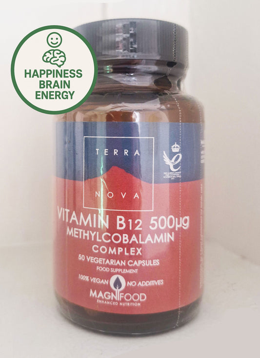 B12 - Brain, Happiness, Energy - 50 Vegan Capsules 100% Vegan | No Additives